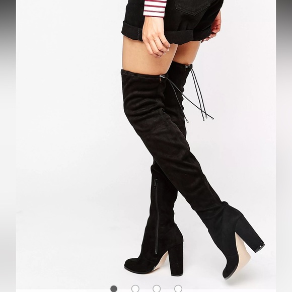 ASOS KINGDOM Stretch Over The Knee Heeled Boots - Picture 5 of 5